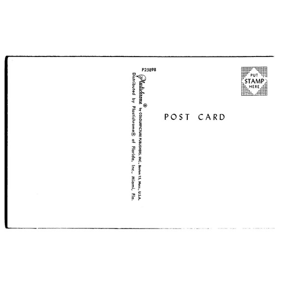 Postcard Greetings From Florida Map Chrome Key West Boats Beach Flower Unposted - Picture 2 of 2